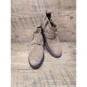 UGG Womens 9 Distressed Brown Suede Buckle Moto Ankle Boots Casual